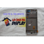 DISPLAY +  LCD +  TOUCH SCREEN FRAME ORIGINALE  SAMSUNG GALAXY S20 FE  G780/-G781 4G/5G WHITE   BIANCO