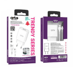 Caricabatteria da rete 2.1A usb A ARTE serie Trendy con cavo type-c  SPINA+CAVO USB-C WHITE BIANCO