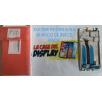 DISPLAY LCD+FRAME ORIGINALE SERVICE PACK PER XIAOMI REDMI 6/6A TOUCH SCREEN SCHERMO ASSEMBLATO VETRO BIANCO M1804C3CG