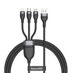 Baseus Cavo Dati 3 in 1 micro USB, Type-C, Lightning 5A 1.2mt nero CA1T3-G1