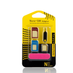 KIT 4in1 SCHEDA ADATTATORE NANO MICRO SIM NANOSIM CONVERTITORE CARD + ESTRATTORE