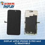 Display LCD Touch Screen Con Frame Per APPLE iPhone 15 PRO MAX COF ZY IC REMOVIBILE