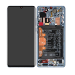 DISPLAY LCD FRAME ORIGINALE SERVICE PACK + BATTERIA PER HUAWEI P30 PRO BREATHING CRYSTAL VOG-L29