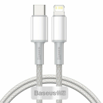 CAVO DATI PER APPLE IPHONE BASEUS 20W Type-C a Lightning high density 1mt BIANCO RICARICA RAPIDA WHITE