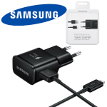 Carica Batterie USB Originale SAMSUNG EP-TA20EBECGWW 2A + CAVO Type-C fast charge black NERO RICARICA RAPIDA 15W TRAVEL ADAPTER