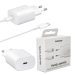 Caricabatteria USB ORIGINALE Samsung  2A + CAVO Type-C fast charge WHITE  BIANCO RICARICA RAPIDA 15W EP-T1510XWEGEU