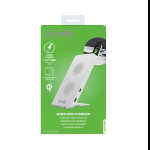 Carica Batterie WIRELESS Celly 10W FAST CON FUNZIONE STAND WHITE