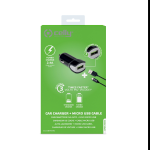 Carica Batterie auto USB Celly CCUSBMICRO + cavo Micro Usb black