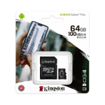 SCHEDA DI MEMORIA MICRO SD 64GB KINGSTON CLASS 10  100R A1