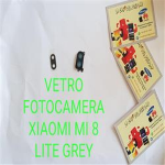 VETRINO VETRO LENTE FOTOCAMERA BACK CAMERA XIAOMI MI 8 LITE GREY Con Frame