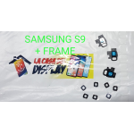 Vetrino Vetro Lente Fotocamera Back Camera Samsung S9 Plus G965f Con Frame Nero