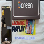 TOUCH SCREEN LCD DISPLAY RETINA Compatibile Per APPLE iPhone 11 PRO INCELL COLOR VETRO SCHERMO NERO Con Frame COF FHD