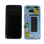 LCD DISPLAY + TOUCH SCREEN + FRAME ORIGINALE SERVICE PACK PER  SAMSUNG GALAXY S8 G950F CORAL BLU