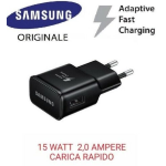 SPINA PRESA CARICABATTERIE  ORIGINALE SAMSUNG 2A USB EP-TA200EBE NERO BULK