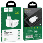 Carica Batterie Da Muro Spina Hoco N2 Usb 2.1a Bianco White