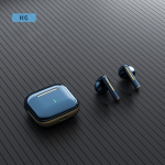 Cuffie Auricolari H6 + Charging Case Blu Earphone Bluetooth V5.2 Wi-fi Cuffie Mini Blue Per Ios E Android Senza Fili