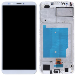 TOUCH SCREEN VETRO LCD DISPLAY + FRAME Per Huawei Y7 2018 BIANCO