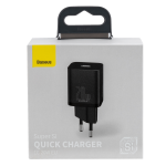 SPINA Baseus caricabatteria TIPE-C  USB-C 25W super-si quick charger black NERA