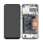 DISPLAY LCD+TOUCH SCREEN+FRAME+BATTERIA  ORIGINALE SERVICE PACK PER HUAWEI P40 LITE E  ART-L28 L29 / Y7P BLACK NERO 