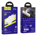 SPINA Carica Batterie ALIMENTATORE DA RETE HOCO TYPE-C 20W PD20W N14 BIANCO