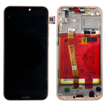 DISPLAY LCD +FRAME + BATTERIA ORIGINALE SERVICE PACK PER  HUAWEI P20 LITE ANE-LX1  ROSA PINK